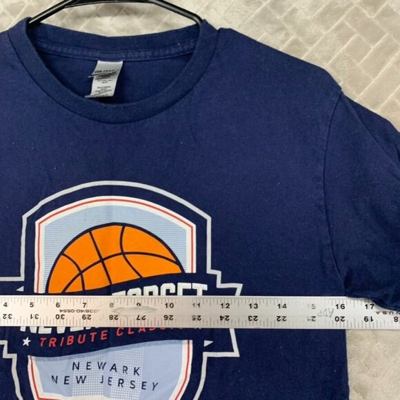 Men Small T Shirt Navy Blue Newark NJ Never Forget Basketball Short Sleeve - Picture 13 of 16